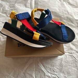 Dirty Laundry Blue and Red Sporty Sandals